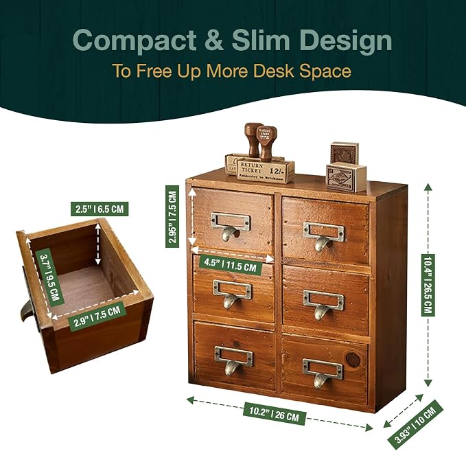Vintage Card Catalog Drawers for Desktop - Image 2