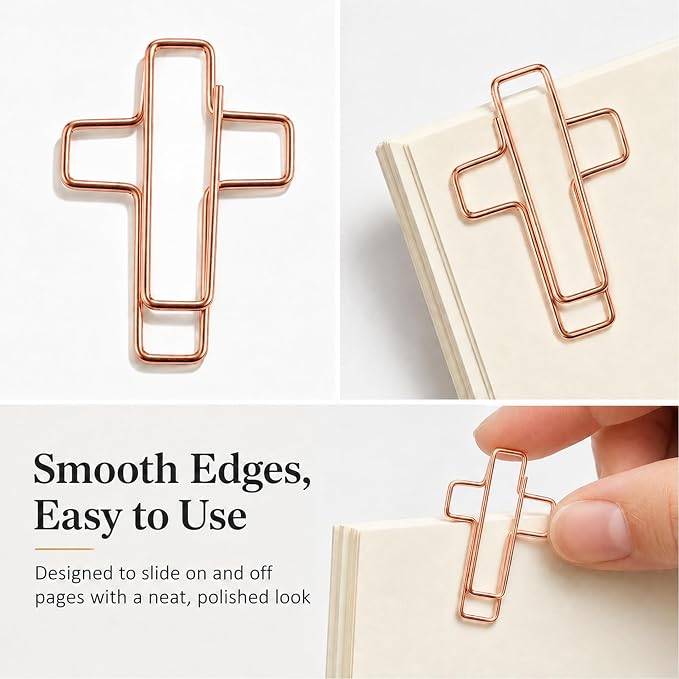 60 Pack Rose Cross Paper Clips, Decorative Paper Clips and Bookmarks - Image 9