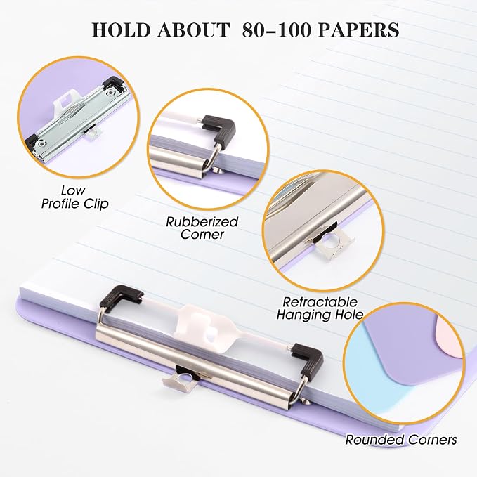 2 PCS Purple Clipboard with Pen Holder, Standard A4 Letter Size, Nursing Clip - Image 5