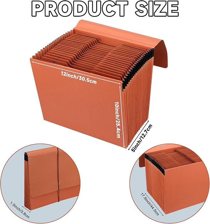 Heavy Duty Expanding File Folder Organizer, 21 Pockets Accordion File Organizer - Image 2