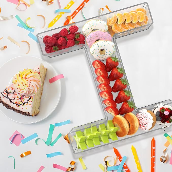 11" Acrylic Letter Charcuterie Box, Reusable Fillable Alphabet Number Shaped - Image 4