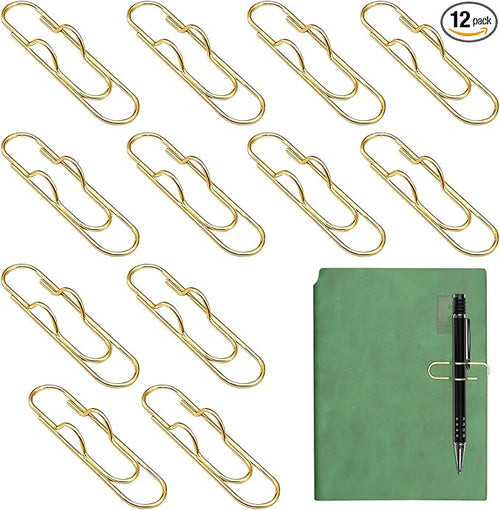 12Pcs Metal Pen Clip for Notebook, Portable Pen Holder Clip Pencil Clip by HINGTAI