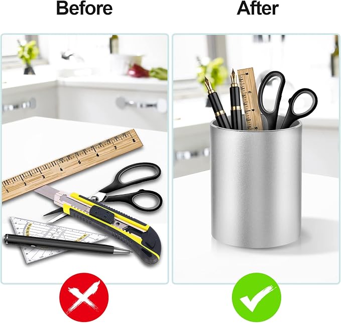 Pen Holder Pencil Holder for Desk, Metal desk pen holder, Makeup Brush Holder - Image 5