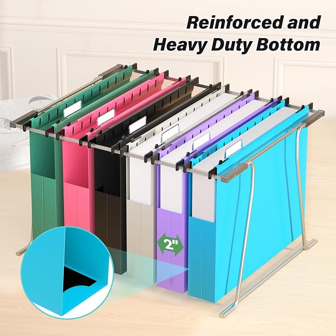 Plastic Hanging File Folder Letter Size, Heavy Duty 2" Expandable File Folder - Image 6