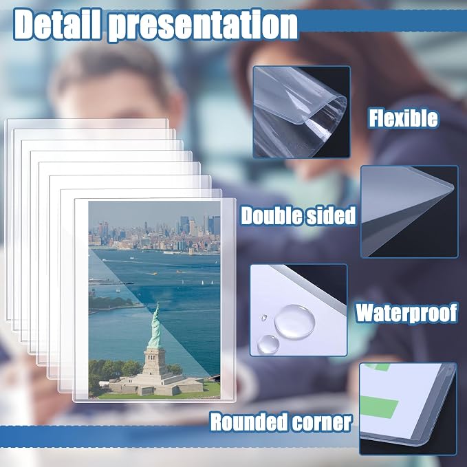 25 Pcs 8 1/2" x 11" Rigid Print Protectors Clear Sheet Protectors Hard Plastic - Image 5