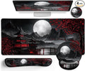 LIMKRIAN Japanese Mouse Pad Large Desk Mat Set, XXL Anime Full Moon Ergonomic by LIMKRIAN