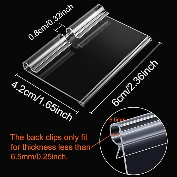 50PCS Basket Bin Labels Clip On, ChanQnTon Clear Plastic Label Holders - Image 2