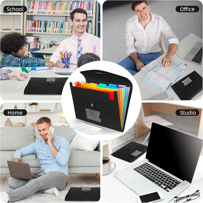 Accordian File Organizer 7 Pocket Expanding File Folder - Image 6