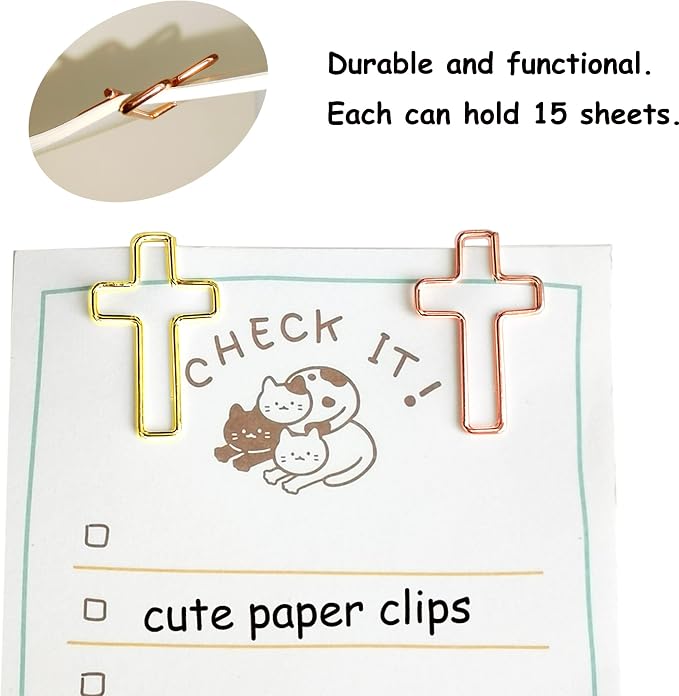 50 PCS Cross Paper Clips, Bible Study Supplies Bible Stuff Things Accessories - Image 7