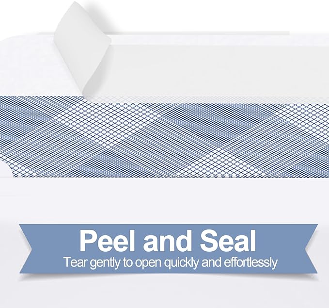 1000#9 Double Window Security Envelopes, PANDRI NO.9 Self Seal White Envelopes - Image 4