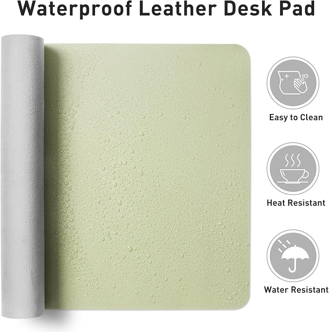 Aothia Leather Desk Pad Protector, Mouse Pad, Office Desk Mat, Non-Slip PU - Image 7