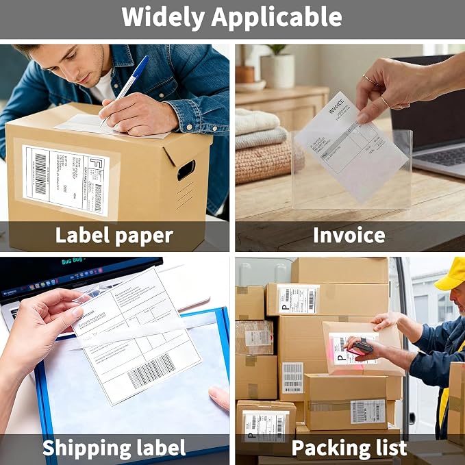 9527 Product 4.5" x 5.5" Clear Adhesive Top Loading Packing List/Shipping Label - Image 7