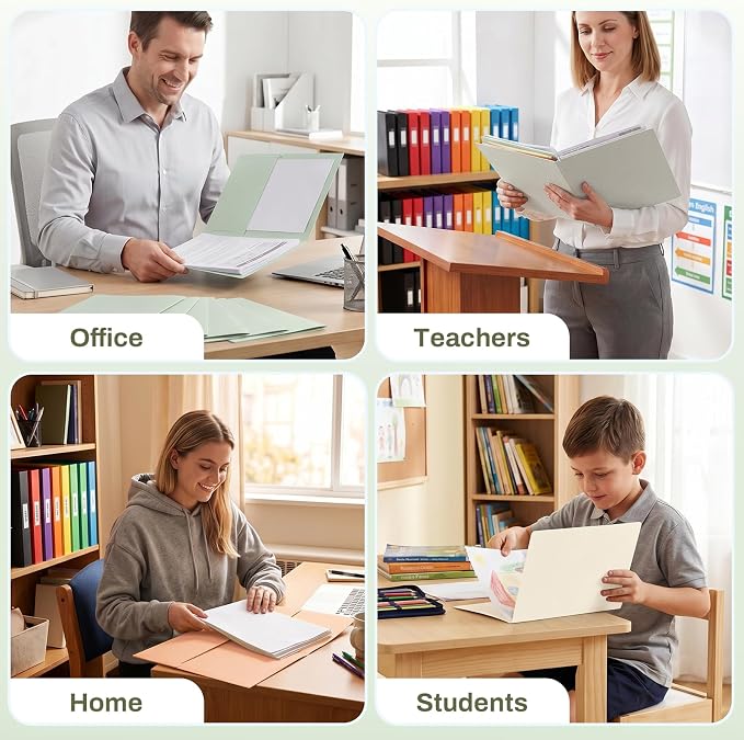 SUNEE Folders with Pockets, 2 Pocket Folders Fit Letter Size Paper, Paper File - Image 6