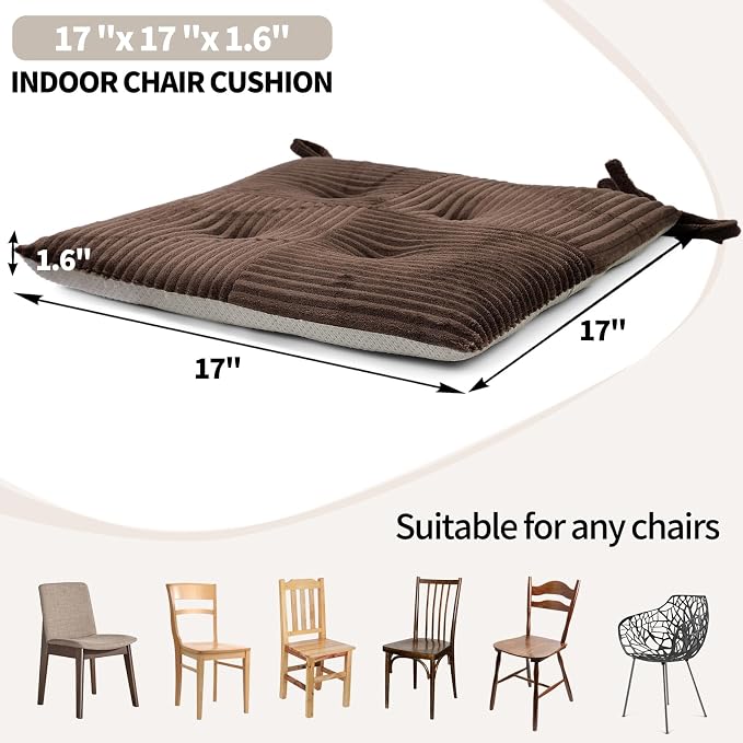 Office Stacking Chair Cushions 4 Pack, Corduroy High Density Foam Kitchen Seat - Image 4