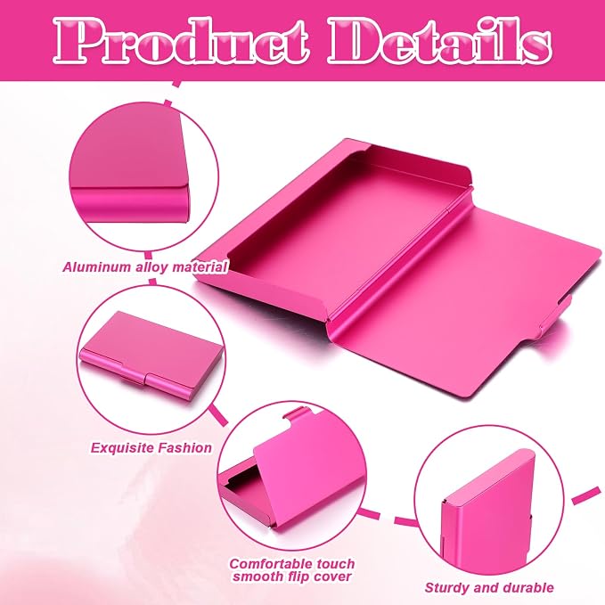 2 Pack Business Card Holder Case, Aluminum Alloy Metal Business Card Case - Image 3