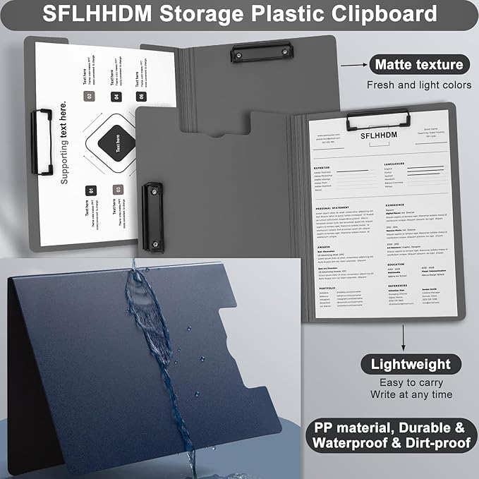 SFLHHDM 1 PCS Clipboards Foldable, Folding 360°Cover Folder Clipboard, Plastic - Image 4