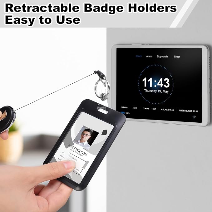 5 Pack Badge Holder Retractable Clip Heavy Duty Reels - Image 6