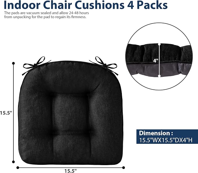 IASEAHK Chair Cushions for Dining Chairs, Seat Cushions for Kitchen Chairs - Image 2