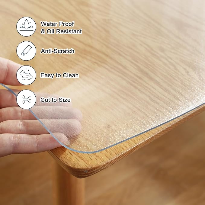 LovePads Frosted Table Cover Protector 38 x 96 Inch, 1.5mm Thick Plastic Table - Image 3