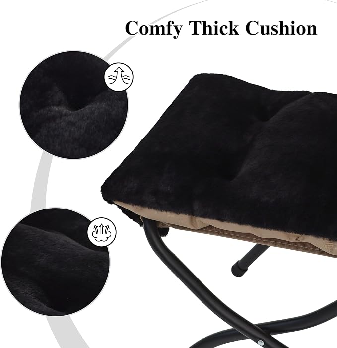 15" Folding Ottoman, Foldable Footrest Stool, Portable Small Foot Stool - Image 6