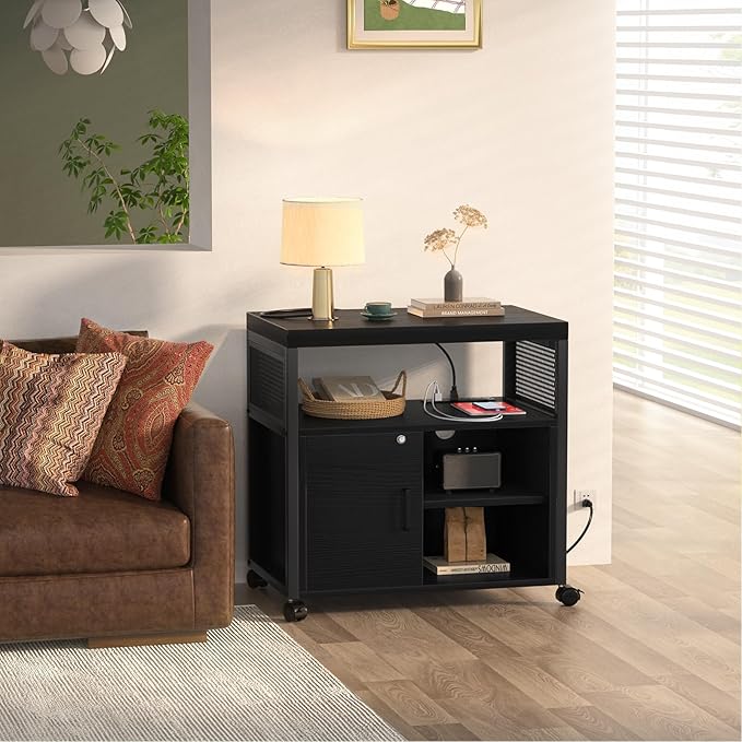 Unikito Lateral File Cabinet, Locking Office Printer Stand - Image 6
