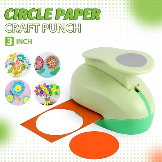 UCEC Paper Punch, 3 Inch XL Size Circle Punch Large Hole Puncher Paper Circles - Image 7