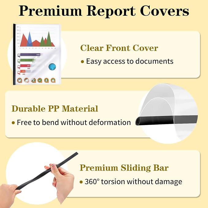 Report Covers with Sliding Bar, Resume Covers Presentation Folders File - Image 6