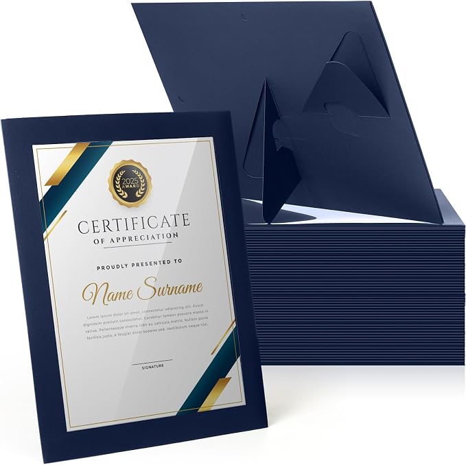 Tatuo 50 Pcs 8.5 x 11 Paper Picture Certificate Frames Horizontal Paper Award by Tatuo