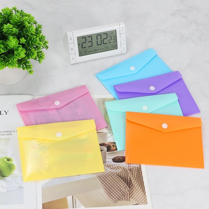 Plastic Envelopes 12 Pack Clear Document Folders，Plastic Envelopes - Image 6