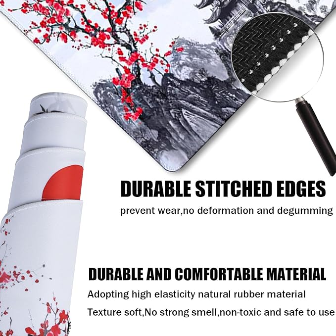 Gaming Mouse Pad Ink Pattern, 31.5x15.7 Inch Waterproof Computer Big Mousepad - Image 2