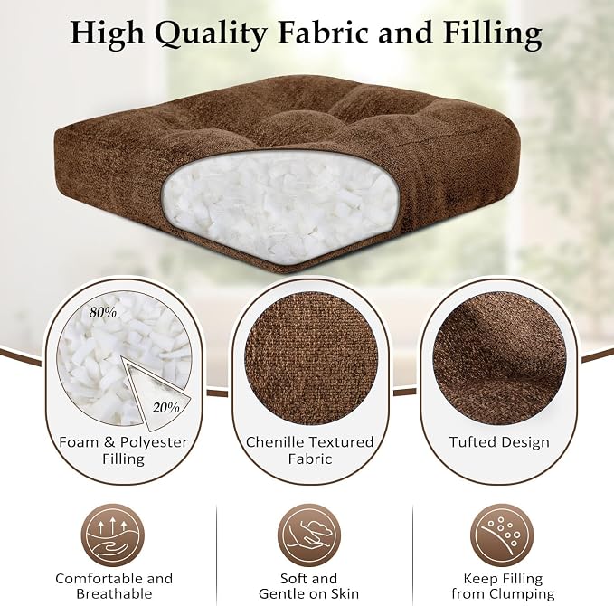 downluxe Chair Cushions for Dining Chairs 4 Pack, Tufted Indoor Chair Pads - Image 2