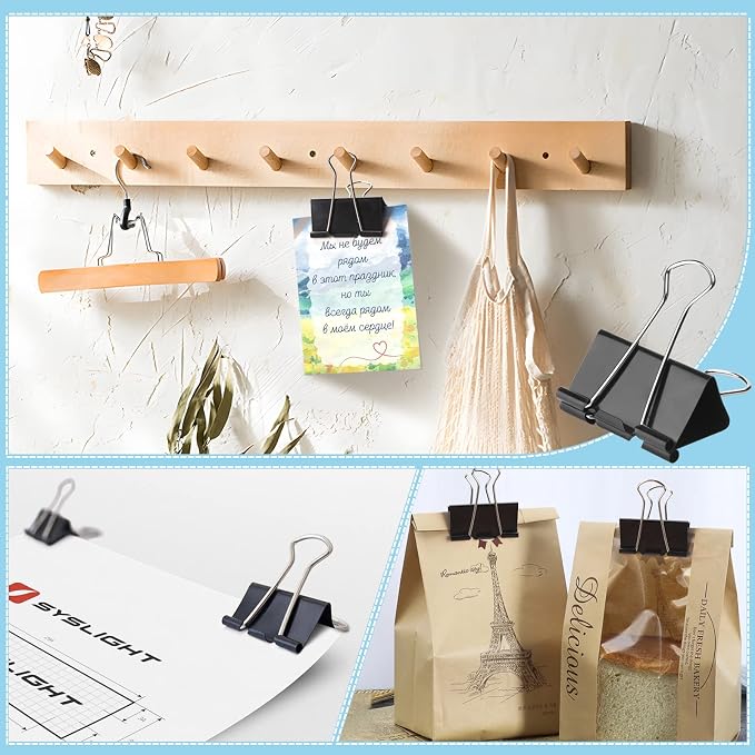 228 PCS Binder Clips Paper Clamps Assorted Sizes, Extra Large Medium Small Mini - Image 7