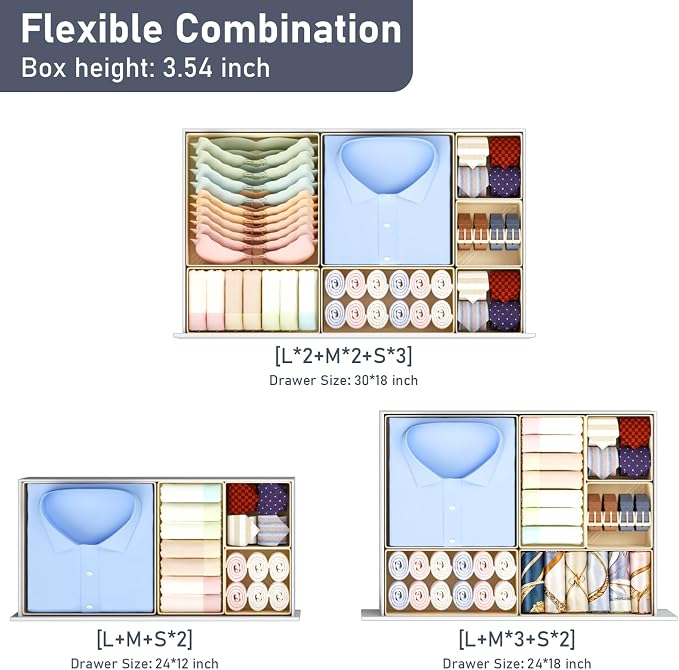 DIMJ Drawer Organizer Clothes, 30 Pack Dresser Organizer, Foldable Closet - Image 4