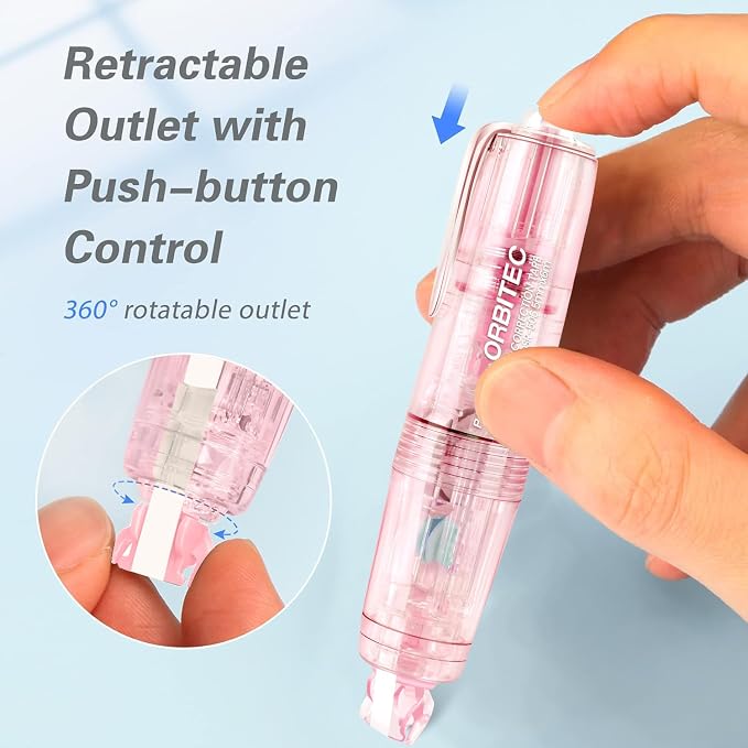 Refillable Retractable White Correction Tape, - Image 3