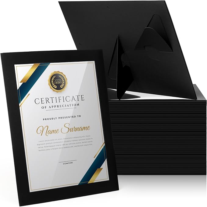 Tatuo 25 Pcs 8.5 x 11 Paper Picture Certificate Frames Horizontal Paper Award by Tatuo