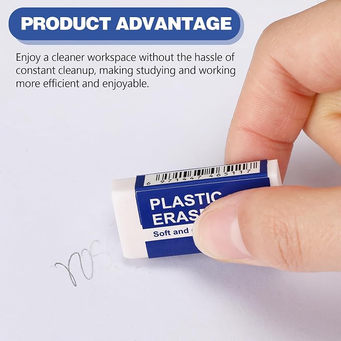 Yeaqee 500 Pcs White Pencil Erasers Bulk Soft Art Erasers School Pencil Erasers - Image 6