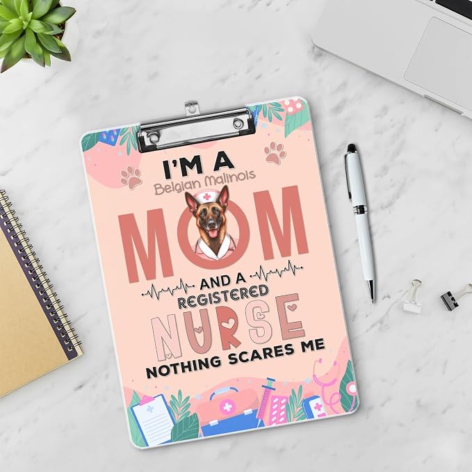 I'm a Belgian Malinois Mom and a Registered Nurse Nothing Scares Me Acrylic - Image 3
