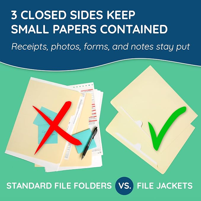 Blue Summit Supplies 1 Inch File Jacket Expansion, Pocket File Folders Letter - Image 5