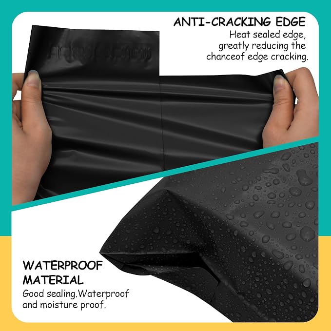 Poly Mailers - 10x13 inch 100 Pcs Black Shipping Bags - Image 4