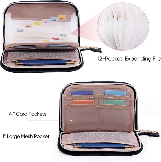 Receipt Organizer with 12 Pockets 8x5.5 Small Receipt Holder Organizer - Image 2