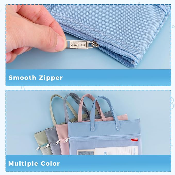 Pendancy Mesh Zipper Pouch A3 Size, Large Double Pocket Waterproof File Bag - Image 5