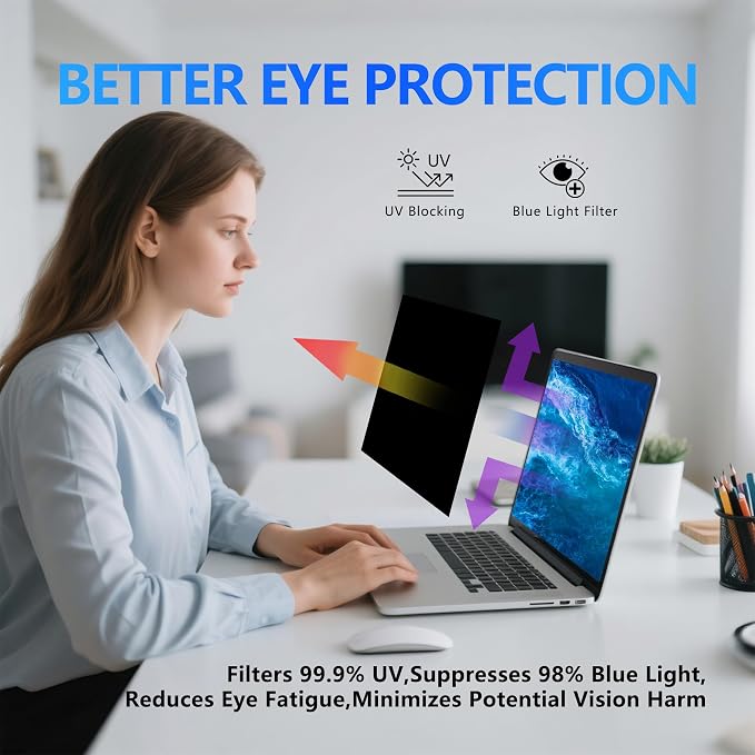 4-Way Laptop Privacy Screen Shield 14 Inch 16:10 Aspect, Removable 360° Privacy - Image 4