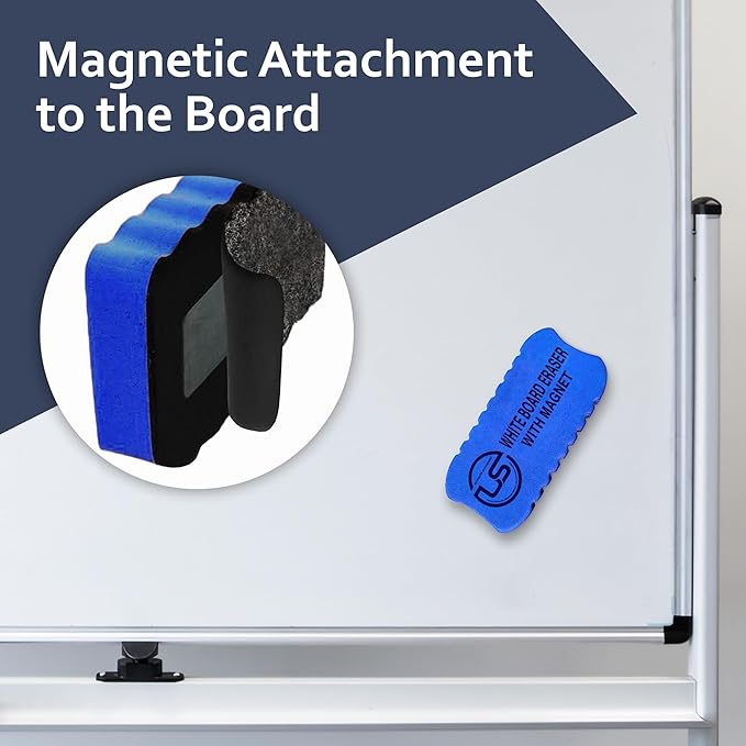 Magnetic Dry Erase Eraser 2 Pack Felt Whiteboard and Glass Board Cleaner | Use: - Image 4