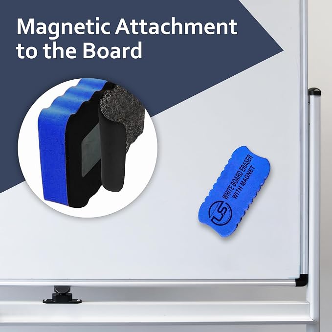 Magnetic Dry Erase Eraser 8 Pack Felt Whiteboard and Glass Board Cleaner | Use: - Image 4