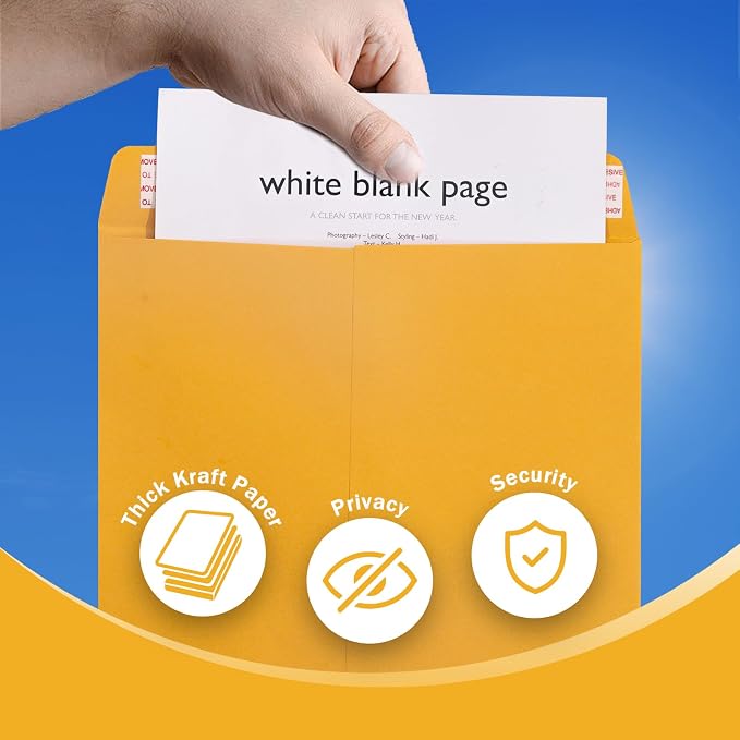 250 Pack 10x13 Manilla Envelopes Self Seal, Goefun 100 GSM Paper Large Yellow - Image 4