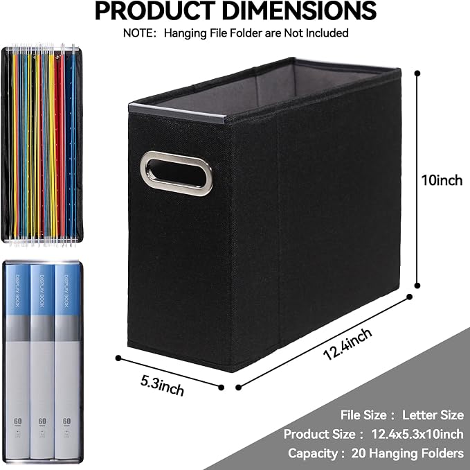 4 Packs Letter Size File Organizer, File Folders Organizer, Fabric Storage Box - Image 2