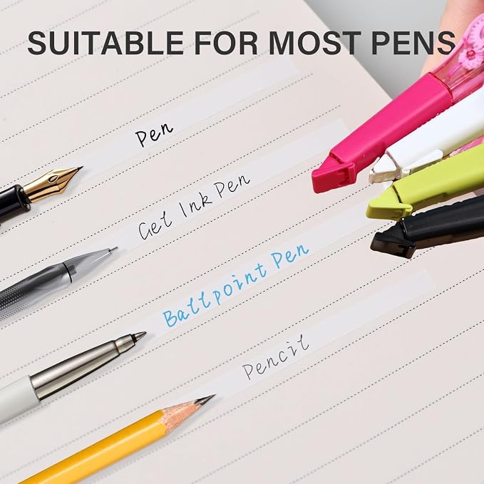 19.69ft Correction Tape Pen, 5-Count Pack, Dry Instantly, Stretch Resistant - Image 5