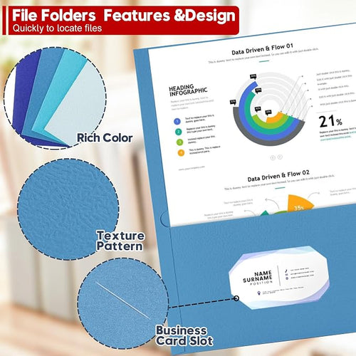 100 Pack 2 Pocket Folders, Letter Size 8.5" x 11" Folders - Image 2