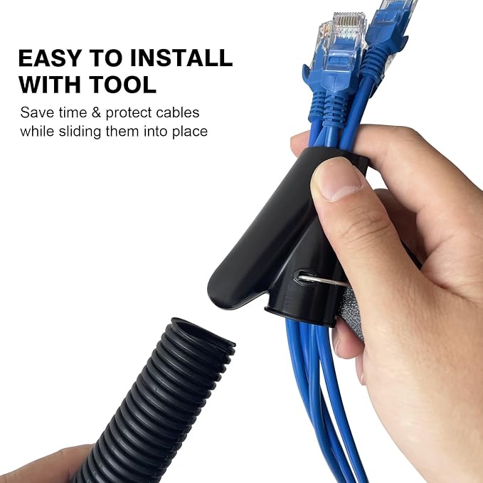 25ft - 1/2 inch Flame Retardant Split Wire Loom Tubing - Flexible Wire Covers - Image 3