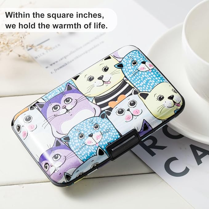 ELFISH Mini RFID Aluminum Wallet Credit Cards Holder Business Card Case Metal - Image 6
